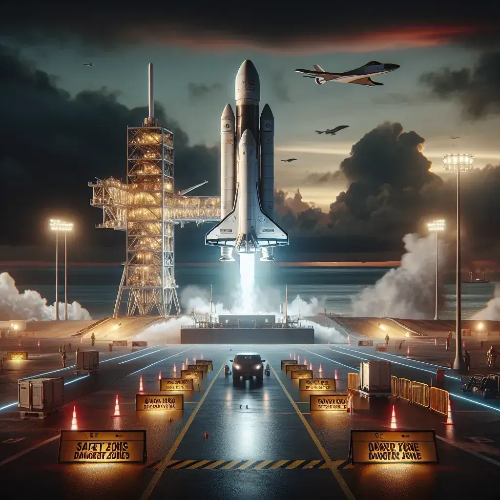 "Starship de SpaceX en el lanzamiento, aprobado por la FAA, con áreas de peligro ampliadas, para el próximo vuelo."